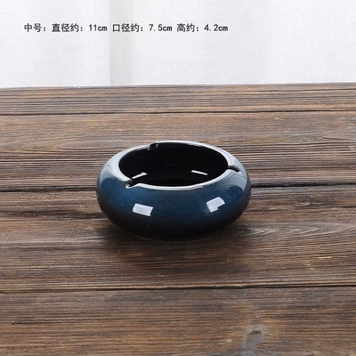 hotels, restaurants, and guesthouses, round Car ashtray - blue-kiln-glaze-medium-size-single-piece-safety-equipment