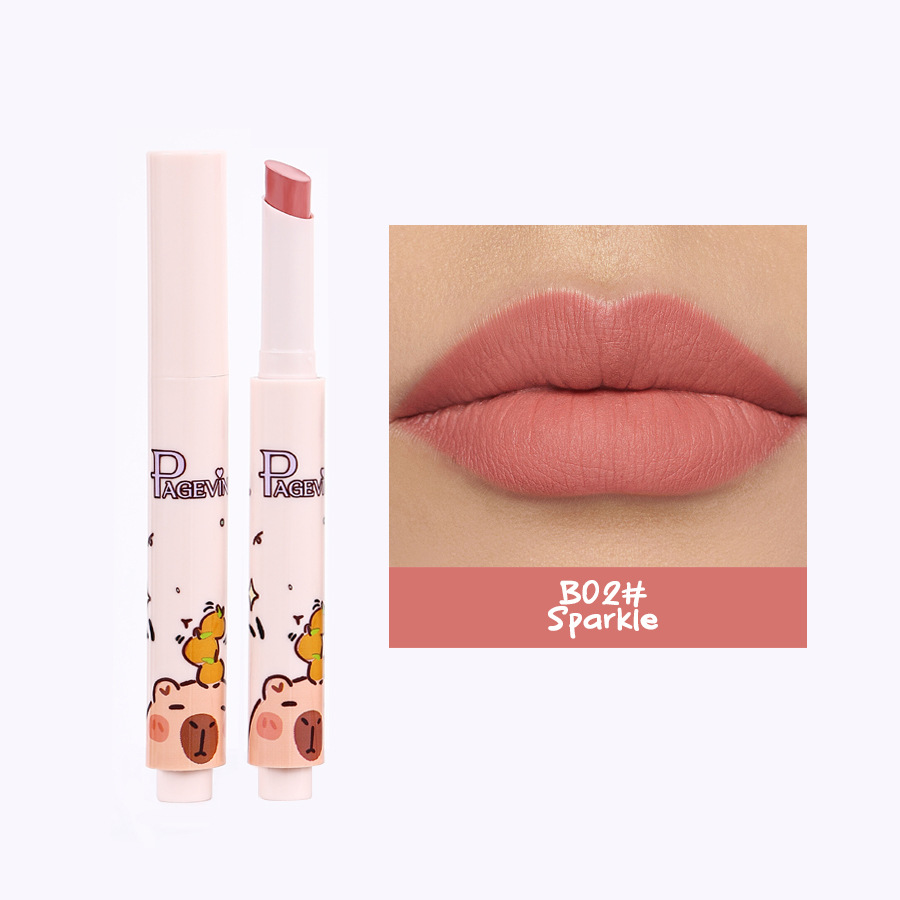 Barra de labios Kapibala transfronteriza 6 PÁGINA Nuevo juego de maquillaje Lápiz labial impermeable de larga duración europeo y americano