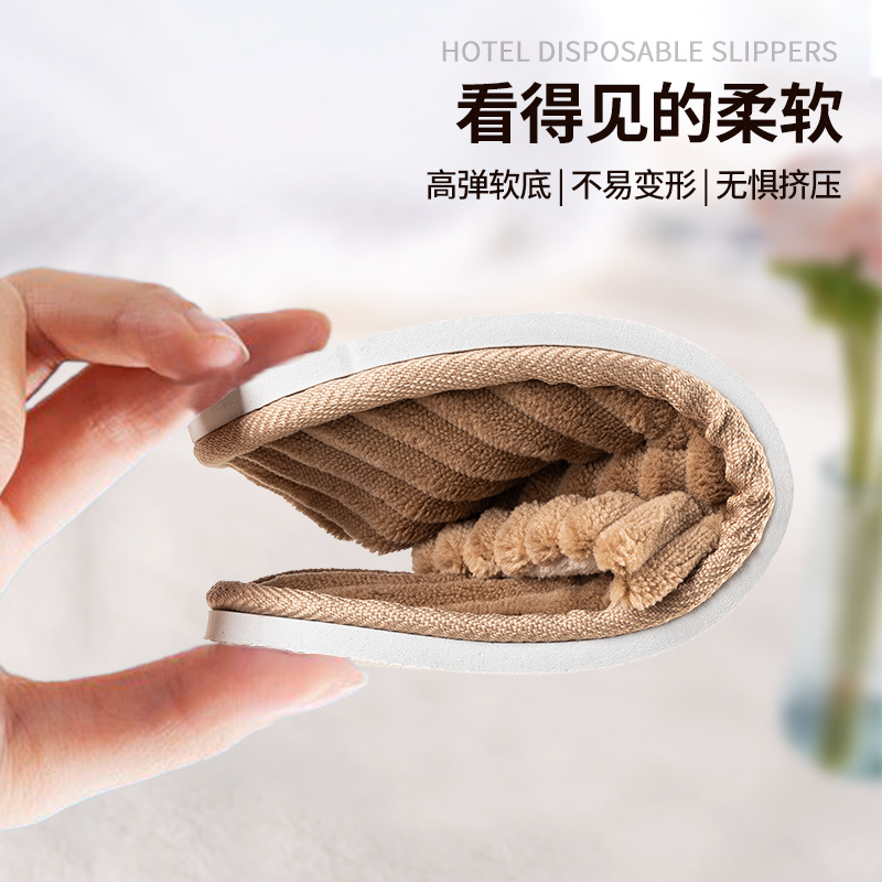 Zapatillas desechables de invierno de coral gruesas antideslizantes de gran tamaño lavables de hotel al por mayor