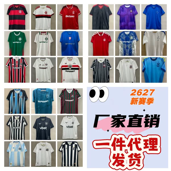 New Brazilian League Botafogo, Palmeiras, Fluminense, Minero, Corinthians Home and Away Jerseys