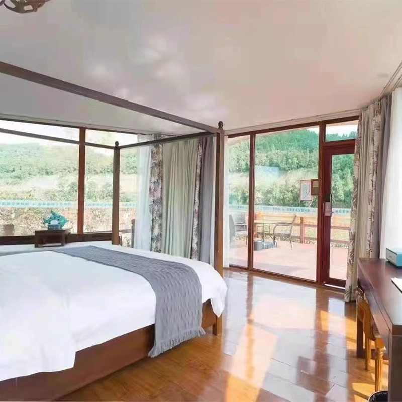 Tienda de hotel de vacaciones pequeño lujo salvaje a prueba de vista a prueba de viento a prueba de lluvia una sola casa con baño de alta gama tienda de villa