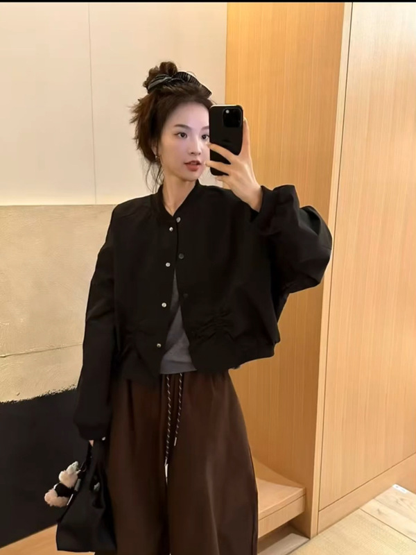 韩系高级感薄款外套女2025秋款时尚百搭显瘦小个子短款夹克上衣潮|undefined