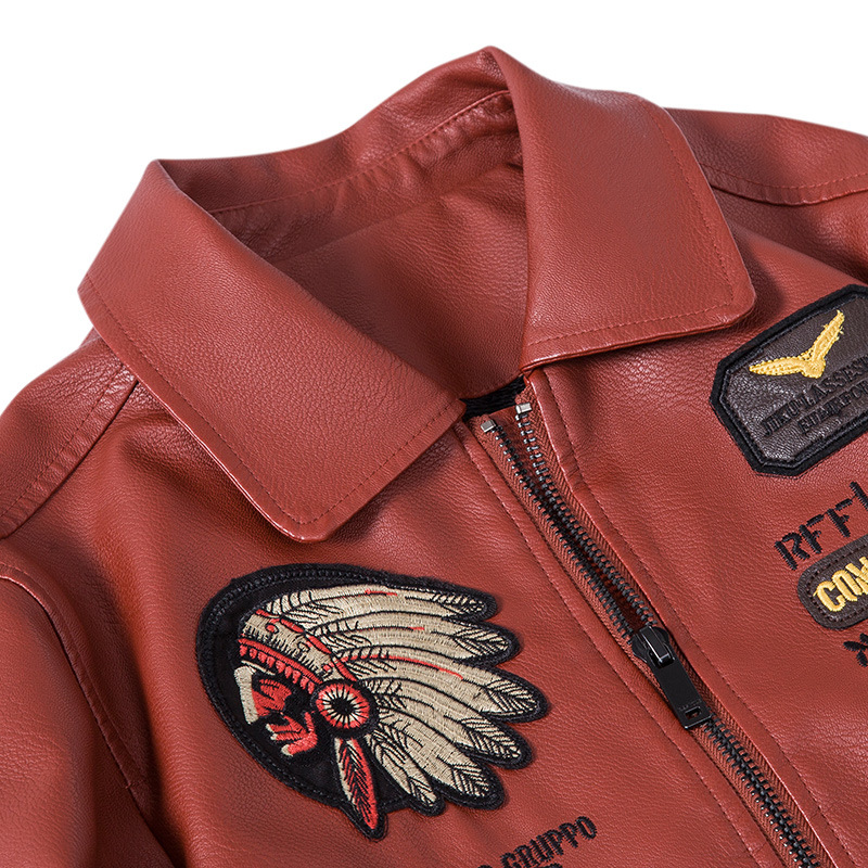 Ανδρικά ρούχα υψηλής ποιότητας όρθιο γιακά κεντημένο δερμάτινο μπουφάν μοτοσικλέτας ανδρικό κοντό στυλ μοντέρνο μάρκα όμορφο λεπτό δερμάτινο τζάκετ μοντέρνο_voghion.com