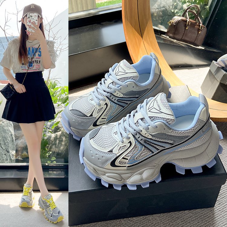 Ins 한국어 버전 새 아빠 신발 여성 2024 가을 학생 스포츠 운동화 캐주얼 두꺼운 밑창 신장 증가 신발 G230