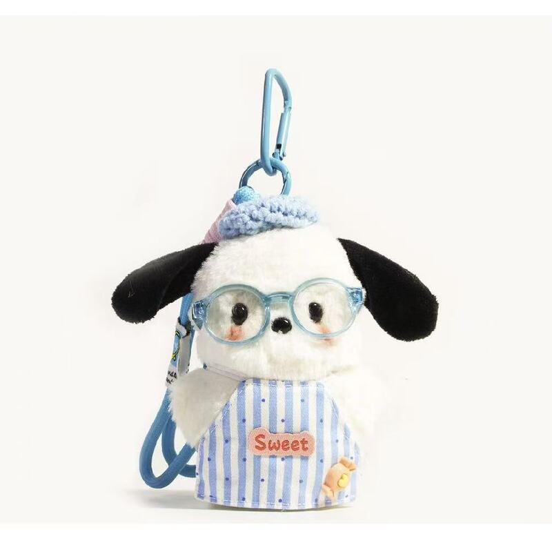Christmas glasses Pacha dog pendant plush toy DIY keychain doll bag couple gift