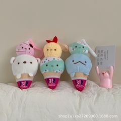 4インチの日本の隅の生物のぬいぐるみはペンギンを揚げてエビの壁の角の動物の漫画のぬいぐるみを揚げます。
