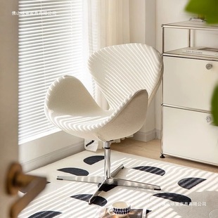 Scandinavian Style Single Sofa Chair Ins Style Rotatable Makeup Chair Modern Simple Home Study Office Swan Chair