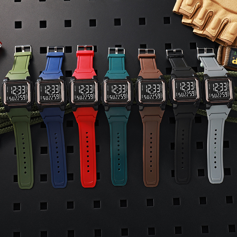 Square Cool Ins New Sports Luminous Multifunctional Teen Trendy Fashion Watch