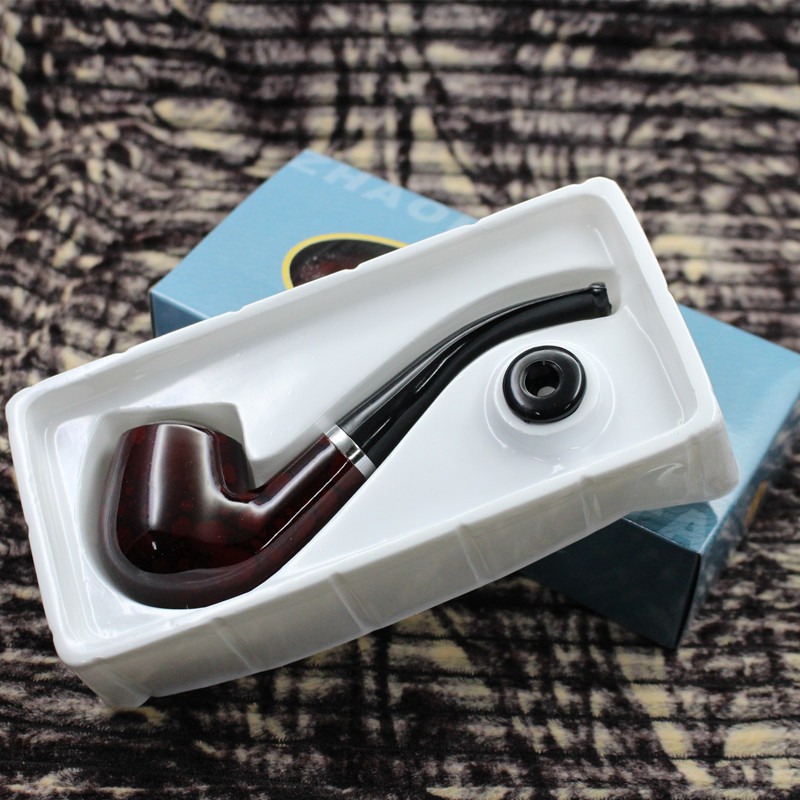 Cross-Border Cigarette Tobacco Dual-Use Resin Pipe Zf808 Men's Classic Tobacco Pipe 10 Yuan Store
