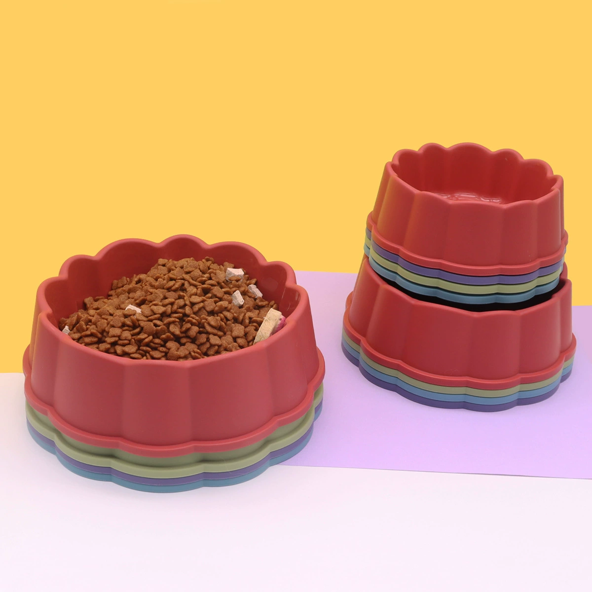 Миска для собак через границу, миска для собак, противоударная миска для корма для домашних животных, миска для риса для собак, поилка, пластиковая миска для корма для собак, оптовая миска для кошек