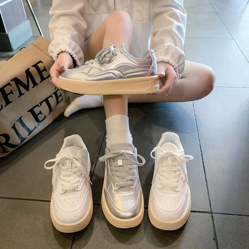 Летние удобные кроссовки для отдыха, мягкая подошва, импорт, Off White и серебристый, размеры 35-40