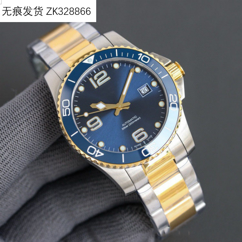 Langjia ZF Conkas Buceo Reloj transfronterizo Reloj mecánico no automático Reloj de hombre impermeable luminoso de cerámica empresarial