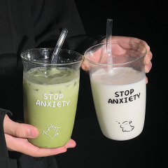 ネット赤シンプル高颜値高ホウ素シリコングラス耐高温コーヒーカップカップ家庭用オフィスカップ卸売り