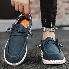 New beanie shoes, leather men's shoes, British men's casual shoes, trendy men's shoes, Loaf slip-on canvas shoes for men