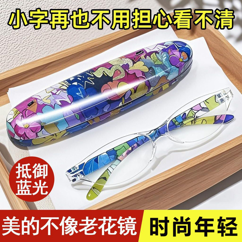 New Style Reading Glasses, Fashionable and Youthful, Anti-Blue Light, Small Characters, Magnification, Ultra-Light, Non-Ear-Pressing, Light and Thin Reading Glasses, Eye Protection
