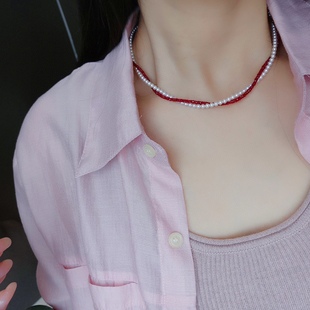 Plain Ruby Necklace 18K Gold Buckle Follow Star Wear Super Fashionable
