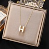 Small advanced design brand necklace with letters, city style, high-quality style, internet celebrity