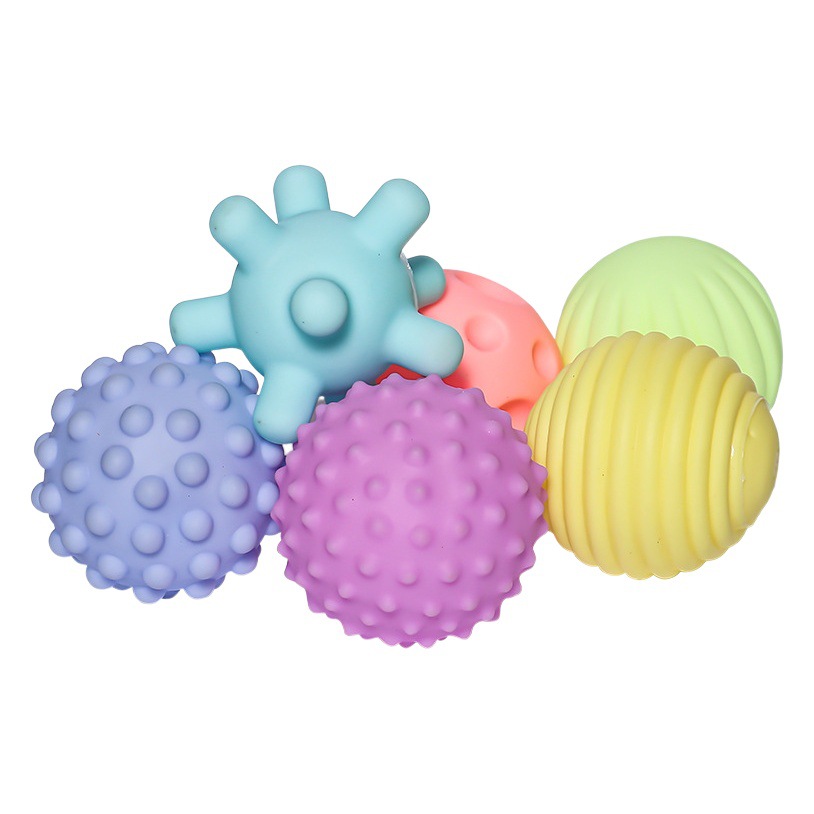Juguetes para bebés transfronterizos, pelota de goma suave educativa para agarrar con la mano, venta al por mayor, pelota sensorial de masaje táctil para agarrar con la mano, pelota Manhattan para agarrar con la mano
