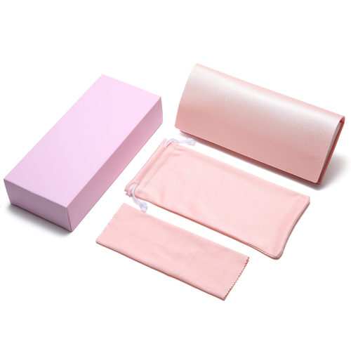 New Style Logo Multi-Color Sunglasses Box Leather Box Flat Sunglasses Case Soft Bag Set