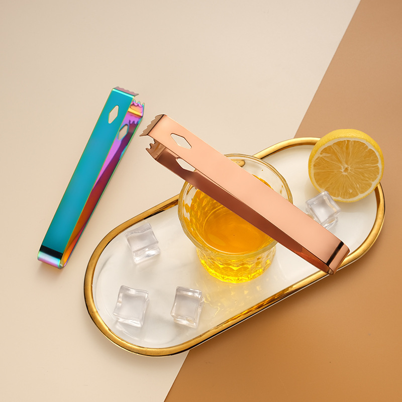 Suministro directo de fábrica clip de hielo 304 Acero inoxidable Cubo de azúcar clip antideslizante barra dentada clip de hielo pinza de hielo clip de alimentos