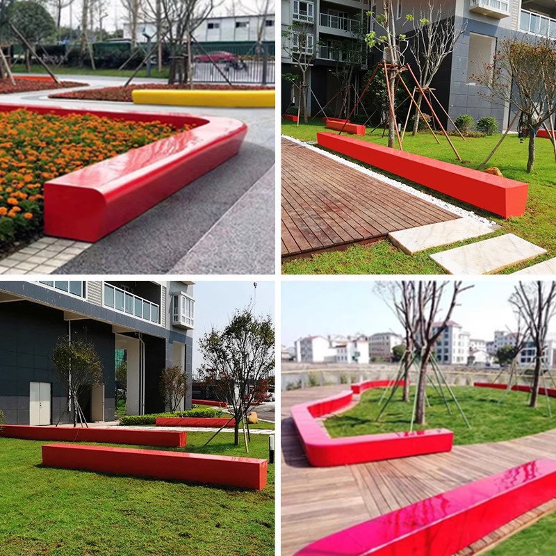 Parque de FRP paisajismo piscina de árboles cama de flores al aire libre gran piscina de plantación de árboles FRP piscina de árboles al aire libre taburetes de ocio