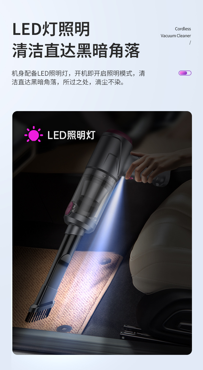 Wireless Car Household Brushless Vacuum Cleaner Blow Suction Four-in-One Handheld Dust Blow Suction Mini Charging Vacuum Cleaner