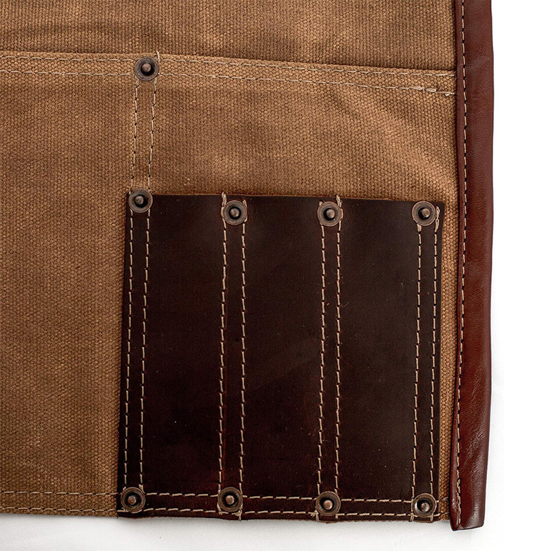 Comercio exterior e-commerce transfronterizo cera lona delantal impermeable cintura corta de busto barista ropa de trabajo delantal de cera