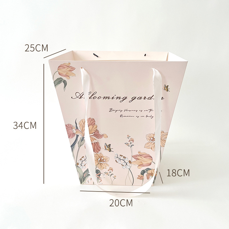 Bolso de flores bolsa de papel de embalaje Internet celebridad cuadrado abrazo bolsa de regalo grande ramo bolsa de embalaje portátil al por mayor