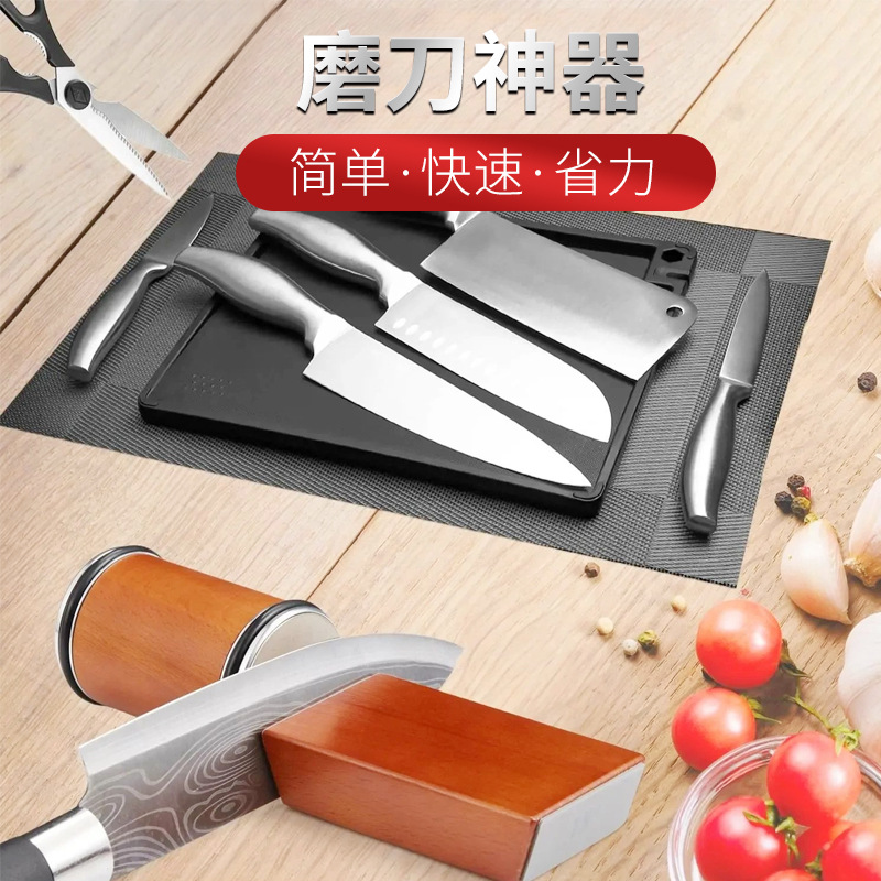 Ablinador de doble cara en forma de rodillo Ablinador de rodillo de arena de acero dorado de cerámica Ablinador de cuchillo de cocina de estilo occidental Ablinador de piedra de afilado