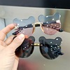 Children's glasses, sunglasses, fashionable cute sun protection cream suitable for men and women suitable for photo sessions, UF-protection, with little bears