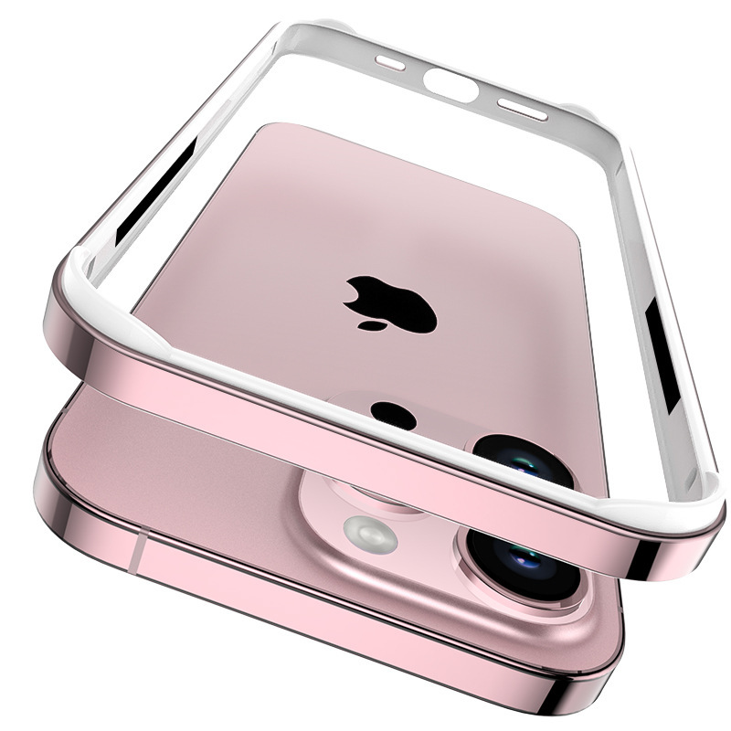 iPhone16promax対応 シリコンメタルフレーム 四隅保護 耐衝撃ケース Apple17対応 15対応|undefined