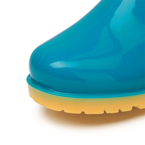 Mid-calf women's thickened rain boots, solid color waterproof rain shoes, anti-slip women's rain boots, wear-resistant work safety shoes