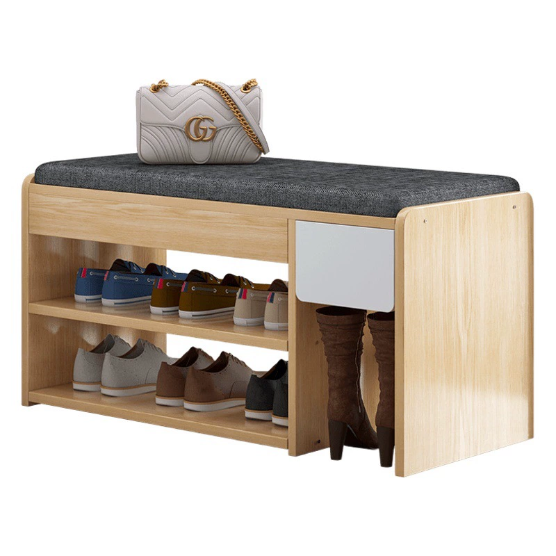 Скамейка для смены обуви с откидной крышкой, простая многослойная стильная скамейка для хранения с большой вместимостью, скамейка для хранения, диван-скамейка, скамейка для обуви, низкая скамейка.