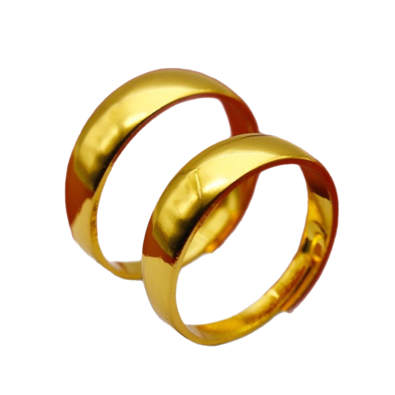 Hochwertiger, klassischer vietnamesischer Damenring im Imitationsstil, eleganter, glatter, sandgoldener Schmuck mit verstellbarer Öffnung_voghion.com