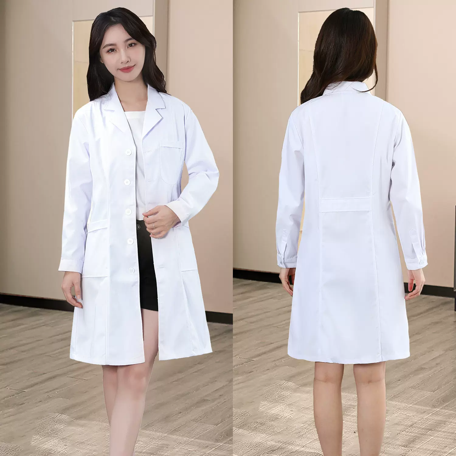 医师诊所白大褂护士工作服秋冬厚长袖化学生实验室男药店口腔牙科