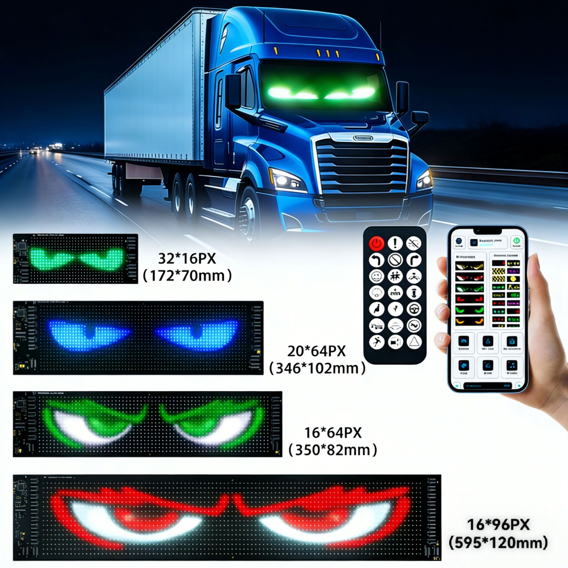 APP inteligente LED de color fantasma pantalla flexible tienda de publicidad de puerta de entrada USB ojo del diablo coche pegatina de pantalla suave