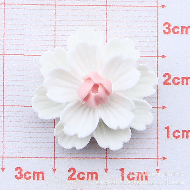 二層立体桃の花桜ジャスミン diy ヘアピン水カップ携帯電話ケース下駄冷蔵庫マグネット樹脂アクセサリー|undefined