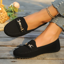 D 60038 Flat Hollow Chain Loafers ƽ���ο���������Ь�羳