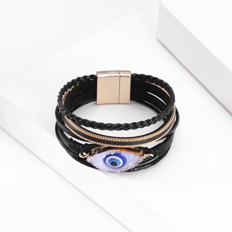 Bohemian Multi-layer Devil's Eye Leather Bracelet display picture 18