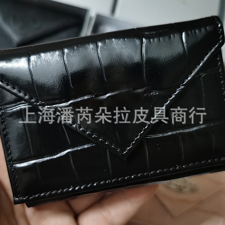 2025 New Niche Crocodile Pattern Cowhide 70% off Wallet Coin Purse Black Simple Multi-Card Slot Fashion Wallet