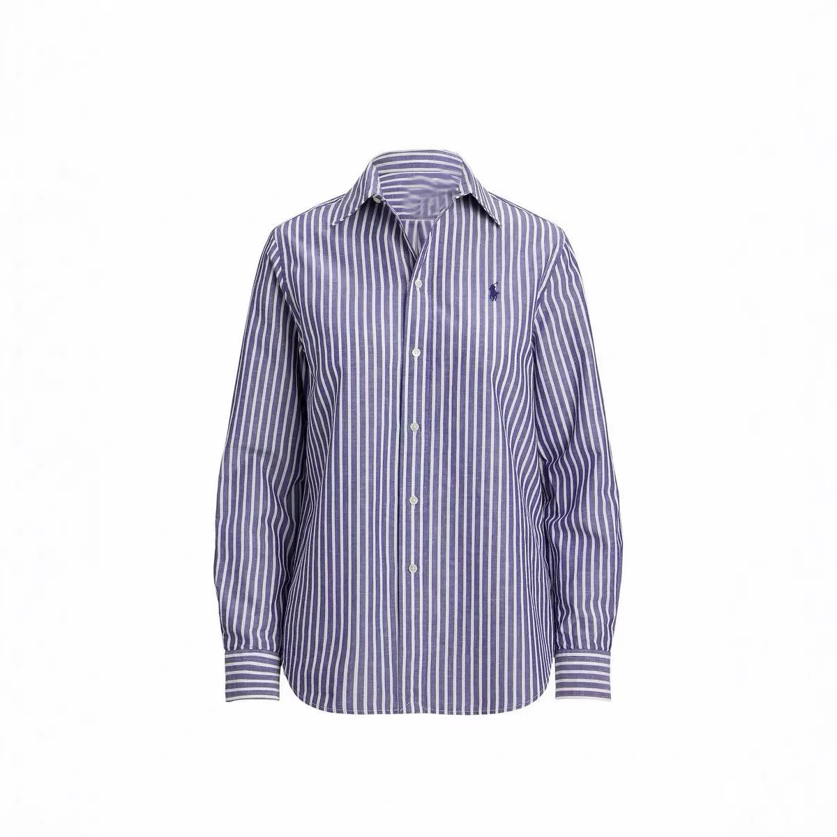 RL Ruff Pony Logo Pure Cotton Striped Sun Protection Shirt Spring/Summer Casual Couple Top Long Sleeve Shirt Women's