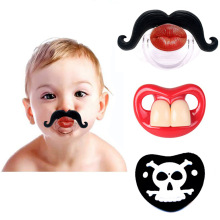 婴儿全硅胶安抚奶嘴 亚马逊爆款拇指型宝宝搞笑奶嘴断奶神器