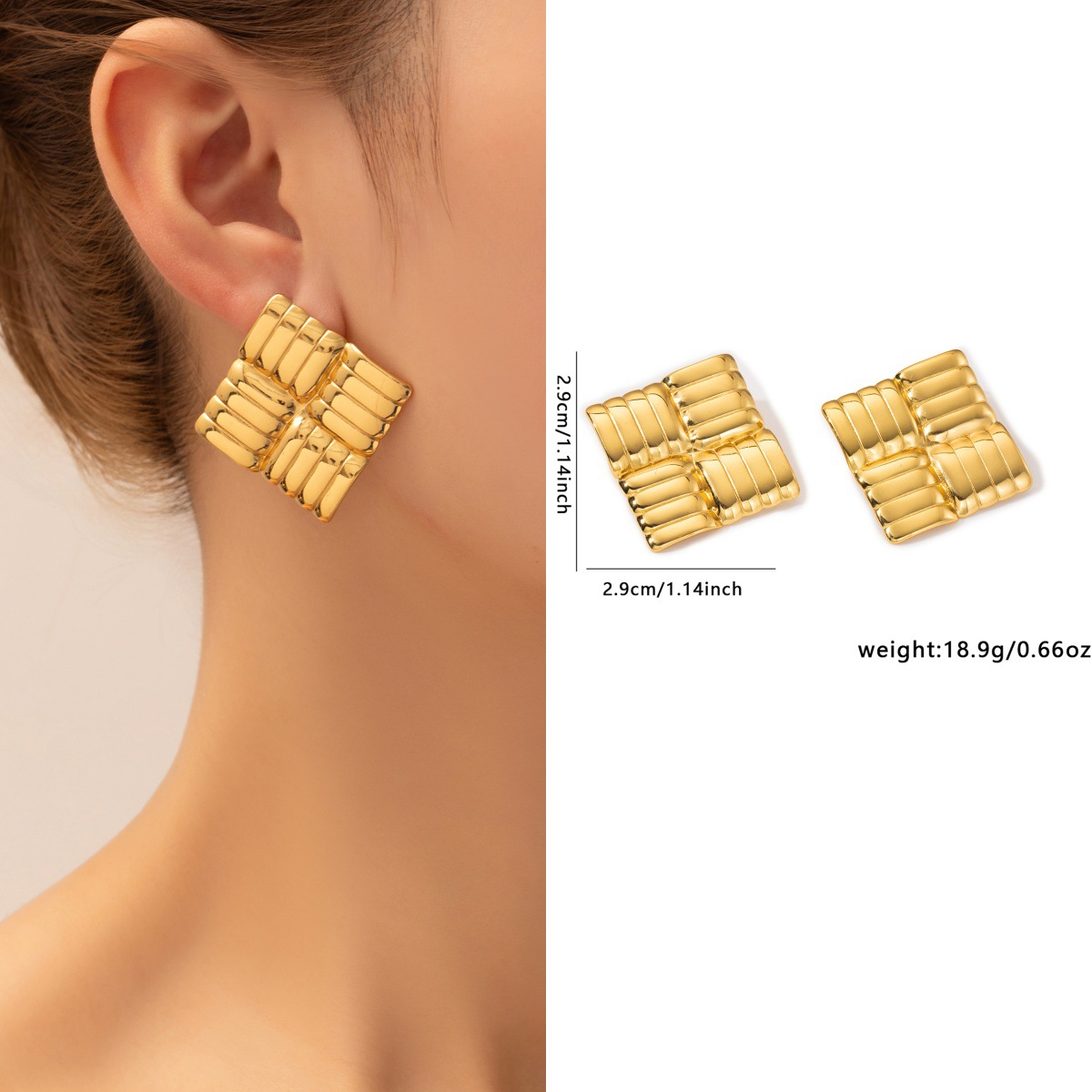 Pendientes de acero de titanio transfronterizos para mujer, lujo ligero, sentido de alta gama, temperamento retro de nicho, pendientes que no se desvanece, pendientes de todo fósforo al por mayor