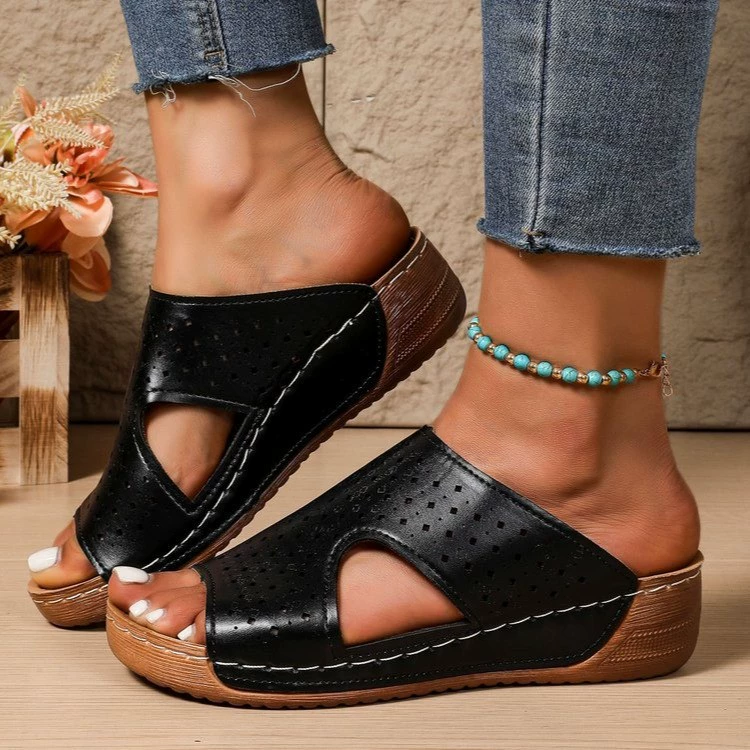 2025 новый летний новый большой размер внешней торговли женская обувь с широким лицом со сладким ветром