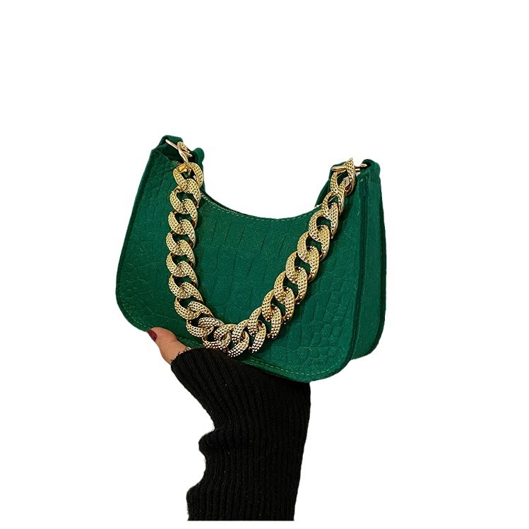 Nuevo color sólido serpentina bolsa de cadena bolso de las mujeres 2024 Moda bolso de hombro elegante moda axila bolsa
