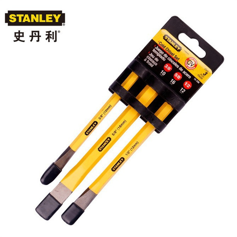 史丹利3件套石工凿钢扁凿 合金凿子水泥平凿铁錾子套装16-298-23