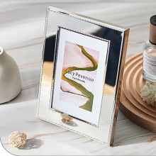 高档相框 可刻字刻logo现代银色6寸7寸10寸金属相框精致摆台高级