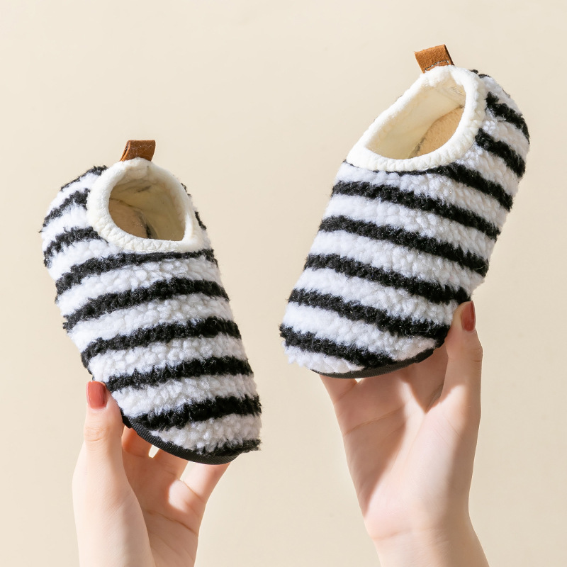 Autumn and Winter Kidsren's Floor Socks Baby Non-Slip Bottom Slippers Men's and Women's Home Shoes Adult Bottomed Socks Shoes Fleece-Lined Cotton Shoes