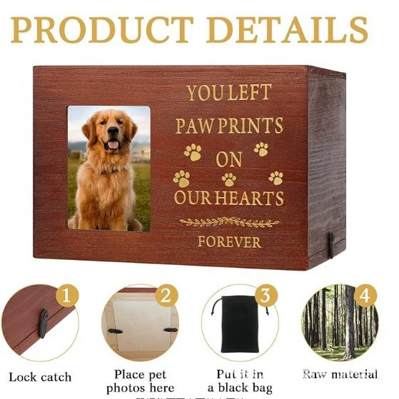 Деревянная пепел для домашних животных, массивная деревянная рамка, фоторамка