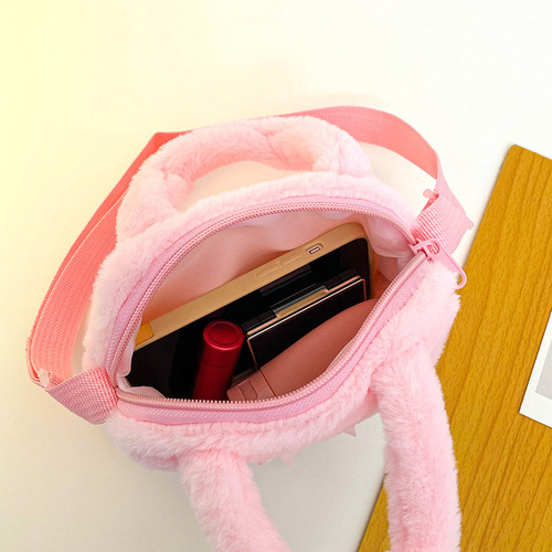 Cross-border new children's cartoon unicorn single-shoulder small square bag cute hand-held plush bag grab doll coin purse